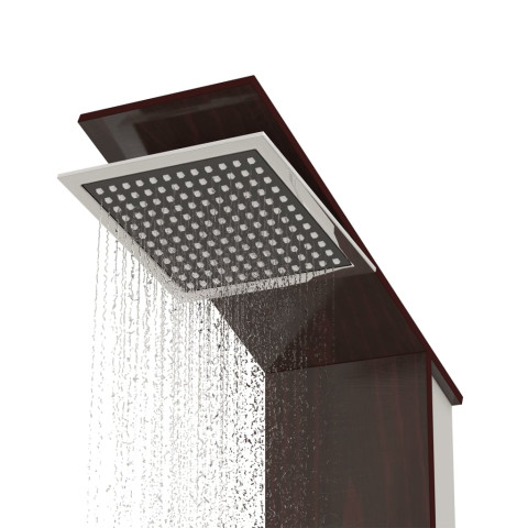 Système de panneau de douche verre salle de bain intérieur 127 cm marron 