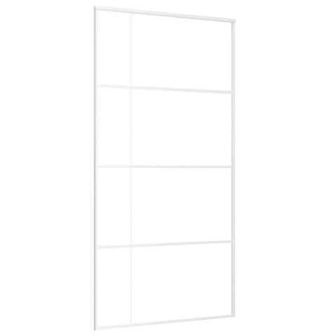 Porte coulissante verre esg dépoli aluminium 102,5x205 cm blanc