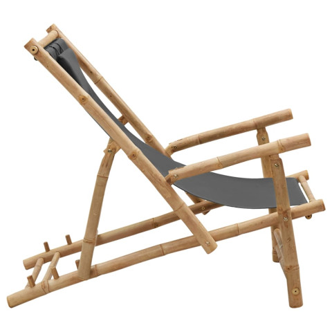 Chaise de terrasse bambou et toile - Couleur au choix