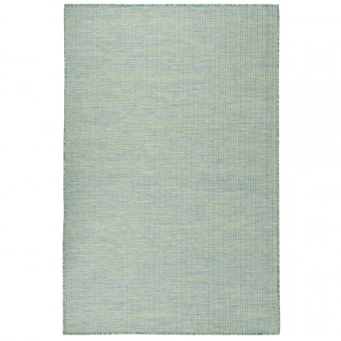 Tapis à tissage plat d'extérieur 100x200 cm turquoise