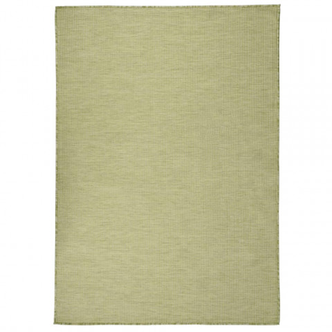 Tapis à tissage plat d'extérieur 140x200 cm vert