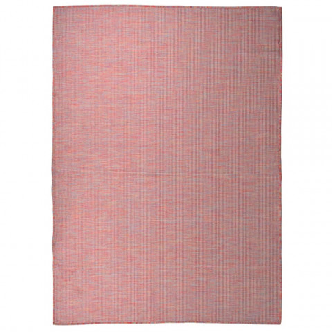 Tapis à tissage plat d'extérieur 200x280 cm rouge