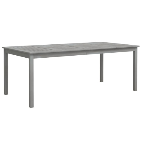 Table de jardin gris 200x100x75 cm bois d'acacia solide