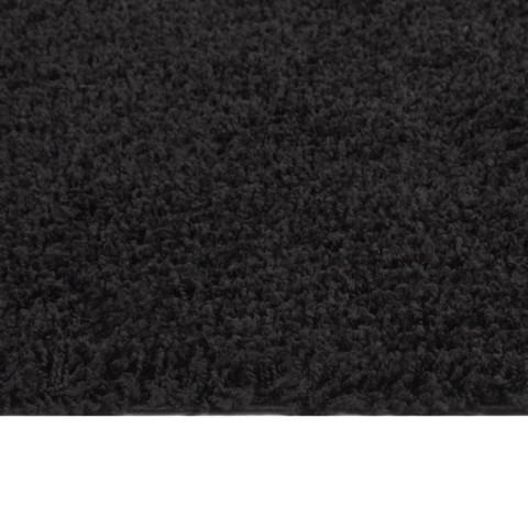 Tapis shaggy à poils longs noir 140x200 cm