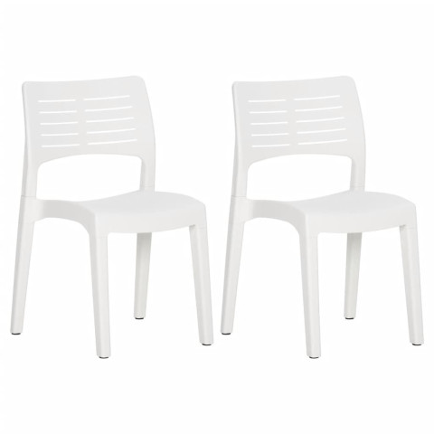 Chaises de jardin 2 pcs blanc polypropylène