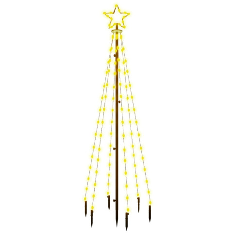  Sapin de Noël avec piquet Blanc chaud 108 LED 180 cm