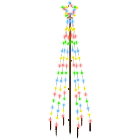 Sapin de noël avec piquet coloré 108 led 180 cm