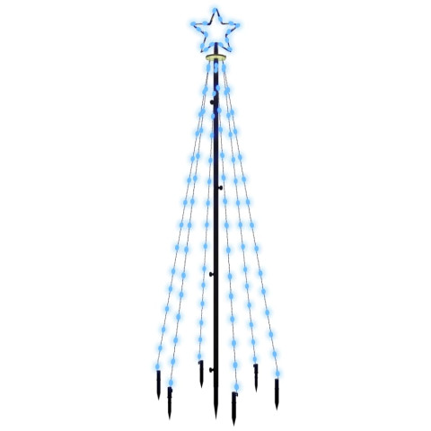  Sapin de Noël avec piquet Bleu 108 LED 180 cm