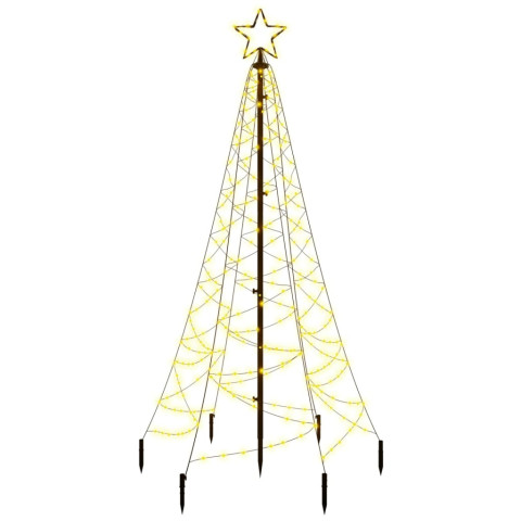  Sapin de Noël avec piquet Blanc chaud 200 LED 180 cm
