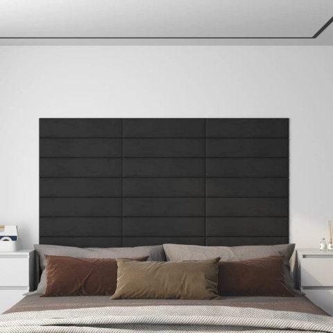 Panneaux muraux 12 pcs 60x15 cm velours 1,08 m² - Couleur au choix