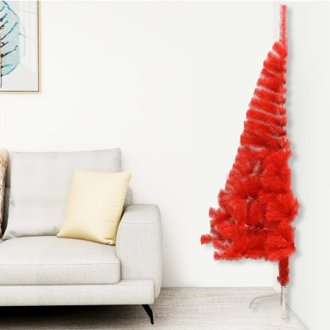 Demi sapin de noël artificiel avec support - pvc - Couleur et longueur au choix