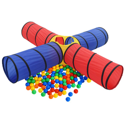 Tunnel de jeu pour enfants avec 250 balles multicolore