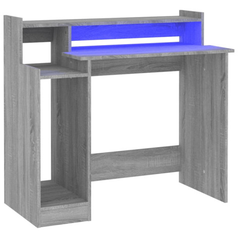 Bureau avec lumières LED 97x45x90 cm bois d'ingénierie - Couleur au choix