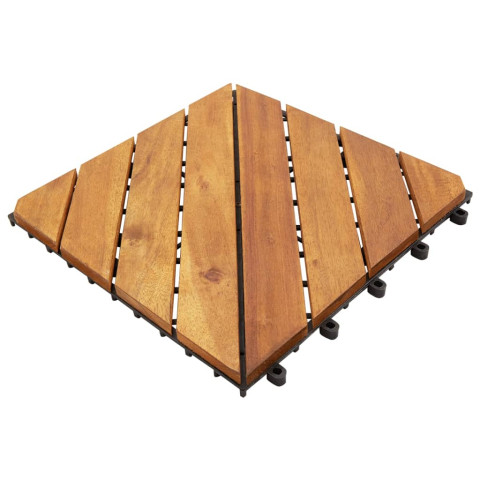 Tuiles de terrasse 30 pcs marron 30x30 cm bois massif d'acacia