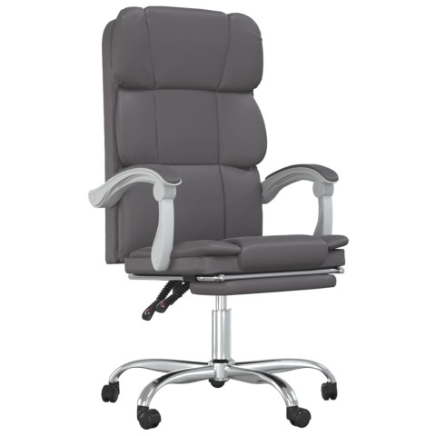 Fauteuil inclinable de bureau gris similicuir