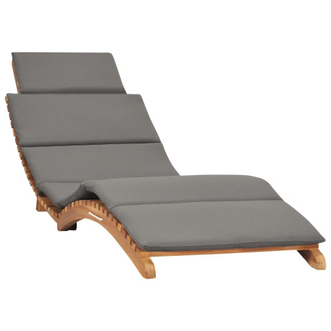 Lot de 2 transats chaise longue bain de soleil lit de jardin terrasse meuble d'extérieur avec coussins bois massif de teck helloshop26 02_0012070