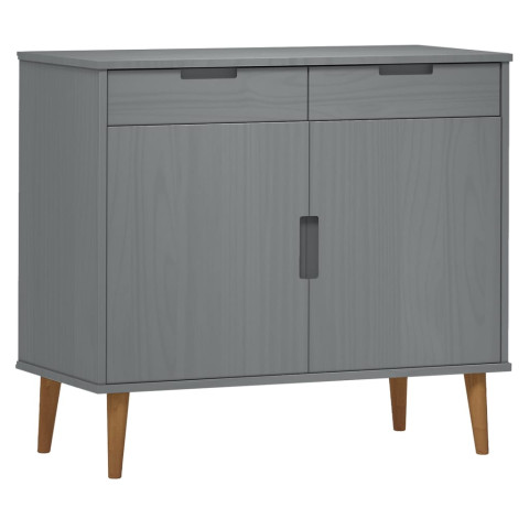 Buffet molde gris 90x40x80 cm bois massif de pin