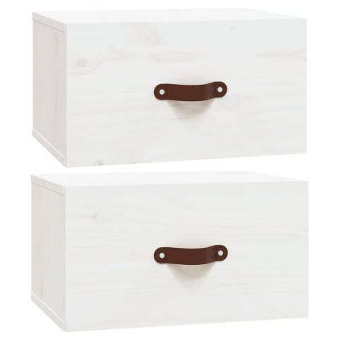 Tables de chevet murales 2 pcs blanc 40x29,5x22 cm