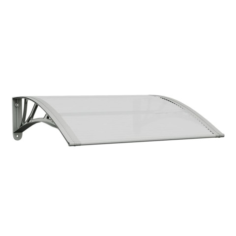 Auvent de porte gris et transparent 80x75 cm polycarbonate