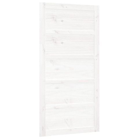 Porte de grange blanc 100x1,8x204,5 cm bois massif de pin