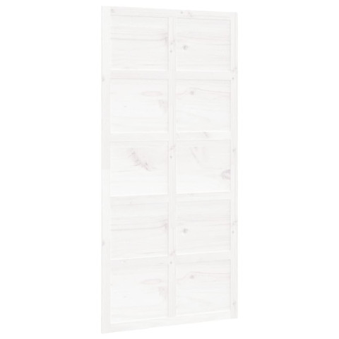 Porte de grange blanc 100x1,8x214 cm bois massif de pin