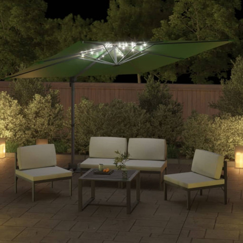 Parasol de jardin cantilever à led 400 x 300 cm - Couleur au choix