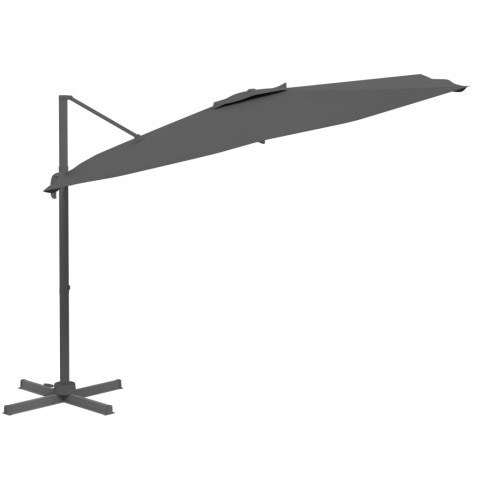 Parasol de jardin cantilever à led 400 x 300 cm - Couleur au choix