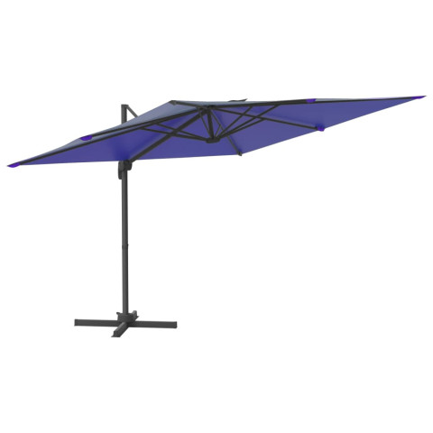 Parasol cantilever à led bleu azuré 400x300 cm