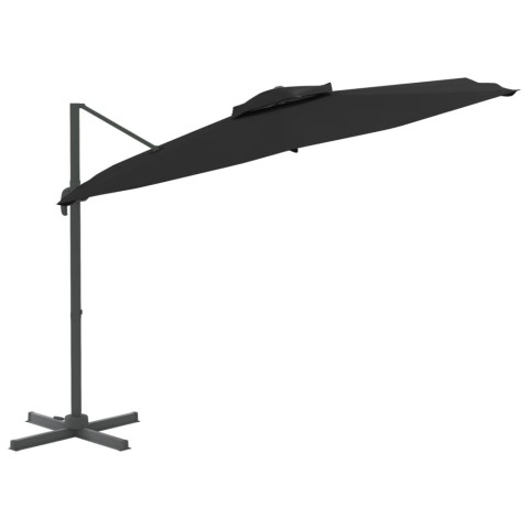 Parasol meuble de jardin cantilever à double toit 300 x 300 cm - Couleur au choix