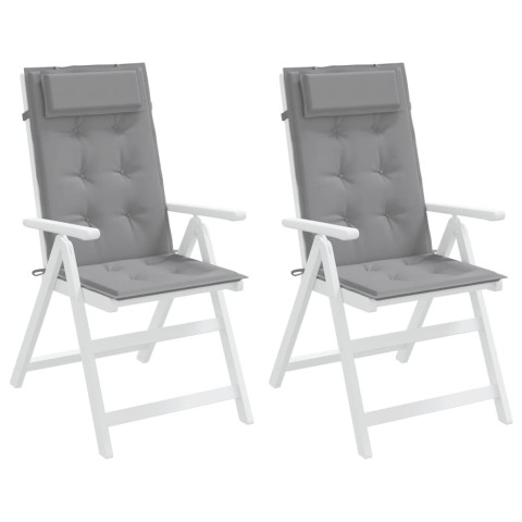Coussins de chaise à dossier haut lot de 2 tissu oxford - Couleur au choix