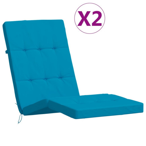 Coussins de chaise longue lot de 2 tissu oxford - Couleur au choix