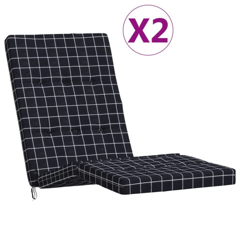 Coussins de chaise longue lot de 2 tissu oxford - Couleur au choix