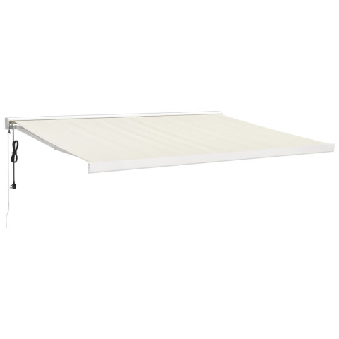 Auvent rétractable crème 4,5x3 m tissu et aluminium