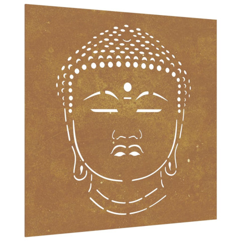 Décoration murale jardin 55x55 cm motif de tête de bouddha
