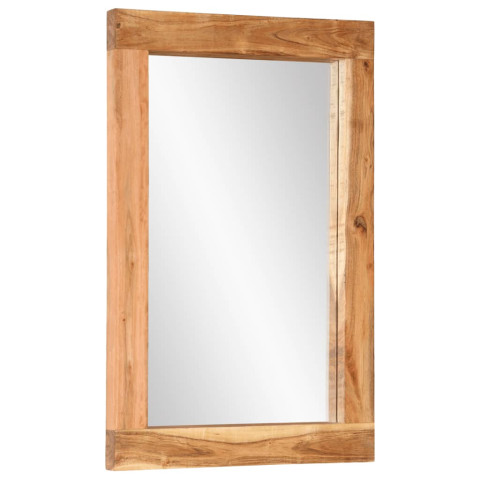 Miroir 70x50 cm bois massif d'acacia et verre