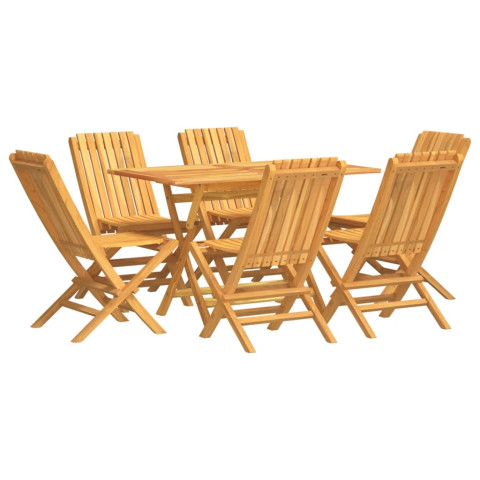 Ensemble à manger de jardin 7 pcs bois de teck solide