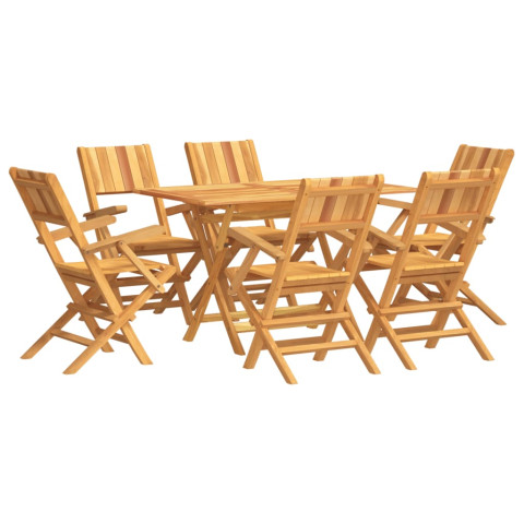 Ensemble à manger de jardin 7 pcs bois de teck solide