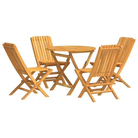 Ensemble à dîner de jardin 5 pcs bois de teck massif