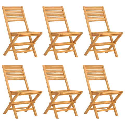 Chaises de jardin pliantes 6 pcs 47x62x90 cm bois massif teck