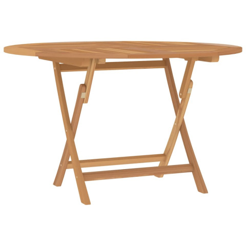 Table pliable de jardin ø 120x75 cm bois massif de teck