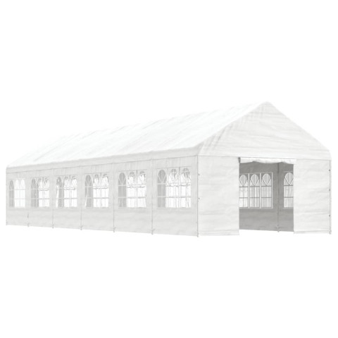 Belvédère avec toit blanc 13,38x4,08x3,22 m polyéthylène