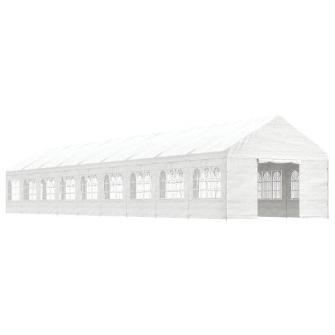 Belvédère avec toit blanc 20,07x4,08x3,22 m polyéthylène