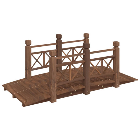 Pont de jardin avec garde-corps 150x67x56cm bois massif épicéa