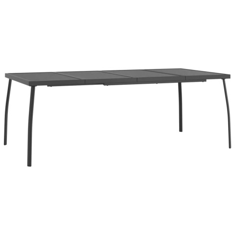 Table de jardin anthracite 200x100x72 cm treillis d'acier