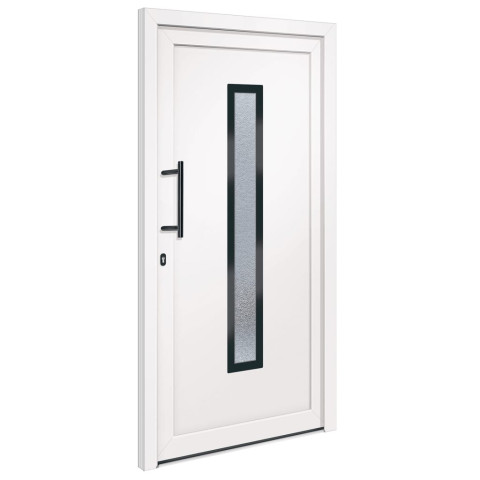 Porte d'entrée blanc 108x208 cm pvc
