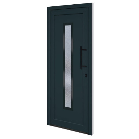 Porte d'entrée anthracite 88x200 cm pvc