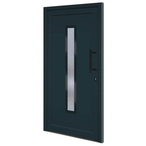 Porte d'entrée anthracite 108x200 cm pvc