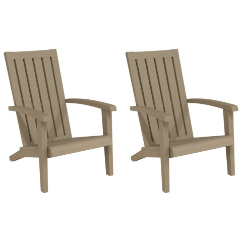 Chaises de jardin adirondack lot de 2 marron clair pp