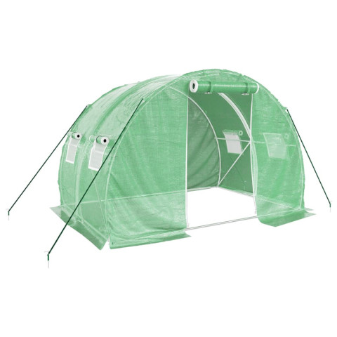 Serre avec cadre en acier vert 6 m² 3x2x2 m