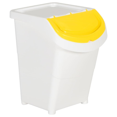 Poubelles empilables avec couvercles 3 pcs blanc pp 120 l